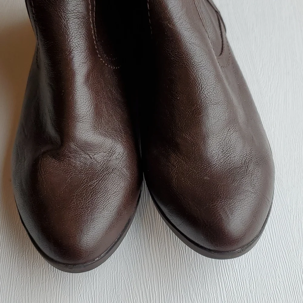 Cliffs by White Mountain Brown Faux Leather Mid Calf Fighter Boot 7.5 NWOT